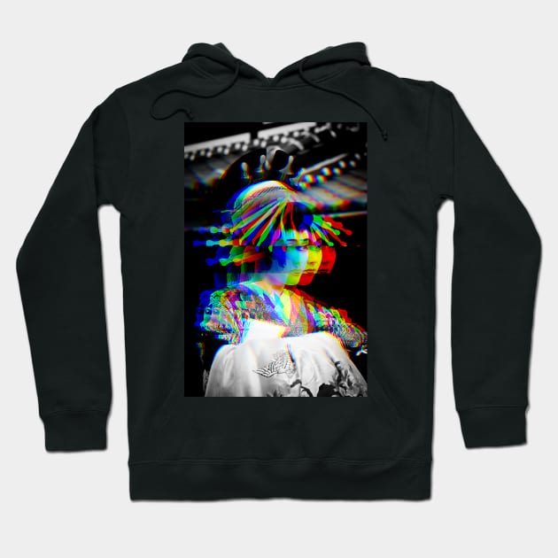 Japanese Geisha Vaporwave Glitch Art Japan Hoodie by GLITCH.HUB